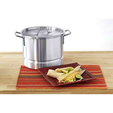 IMUSA USA Aluminum Tamale and Steamer Steamer Po 12-Quart, Silver