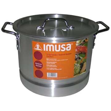 IMUSA USA Aluminum Tamale and Steamer Steamer Po 12-Quart, Silver