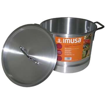 IMUSA USA Aluminum Tamale and Steamer Steamer Po 12-Quart, Silver