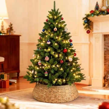 Sweetcrispy 36inch Christmas Tree Collar, Elegant Braided Design