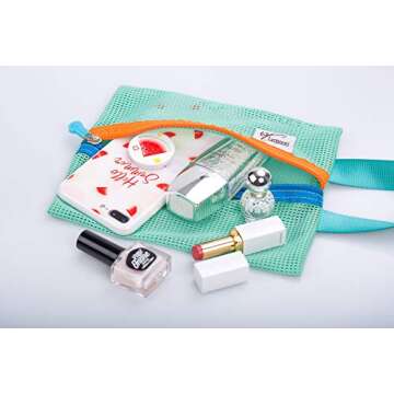 Lazyaunti Mesh Organizer Travel Storage Bags - Clothing Sorting Packages Set of 4 Zipper Travel Pack...