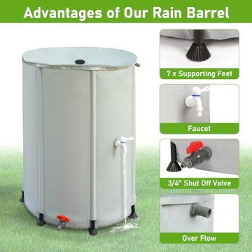 LUKAR 100 Gallon Collapsible Rain Water Barrel - Eco-Friendly Solution