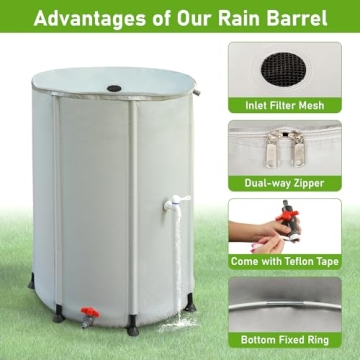 LUKAR 100 Gallon Collapsible Rain Water Barrel - Eco-Friendly Solution
