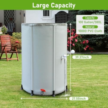 LUKAR 100 Gallon Collapsible Rain Water Barrel - Eco-Friendly Solution