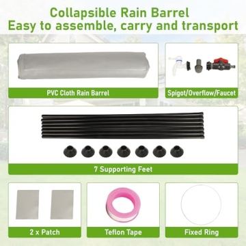 LUKAR 100 Gallon Collapsible Rain Water Barrel - Eco-Friendly Solution