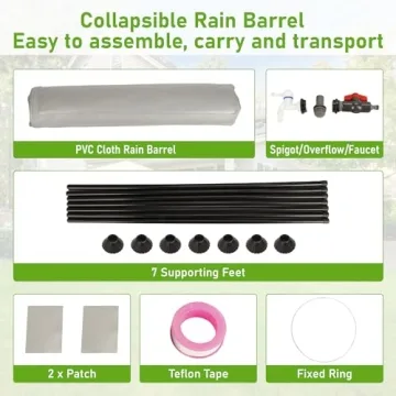 LUKAR 100 Gallon Collapsible Rain Water Barrel - Eco-Friendly Solution