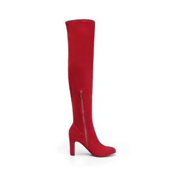 DREAM PAIRS Over The Knee Boots for Women Knee High Boots Thigh High Boots for Women,Size 7.5,Red-Su...
