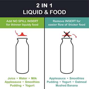 Purple 16 oz Squeasy Snacker Spill Proof Silicone Reusable Food Pouch - for Both Soft Foods and Liquids - Water, Apple Sauce, Yogurt, Smoothies, Baby Food - Dishwasher Safe