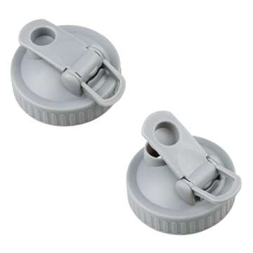 2 Pack Wide Mouth Flip Cap Mason Jar Lids for Mason Jars - Airtight Sealing, Leak-Proof Design, and ...