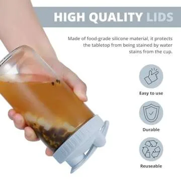 2 Pack Wide Mouth Flip Cap Mason Jar Lids for Mason Jars - Airtight Sealing, Leak-Proof Design, and Convenient Pouring Spout (Jars Sold Separately) (Gray)