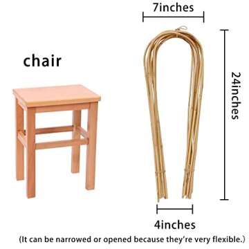 10 Pack, Handmade 24 in. Bamboo U Trellis Hoop Stakes for Garden, 2ft Bamboo U Shaped Trellis for Po...