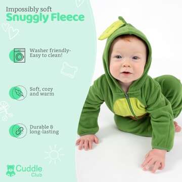 Fleece Baby Bunting Bodysuit – Infant One Piece Kids Hooded Romper Outerwear Toddler Jacket
