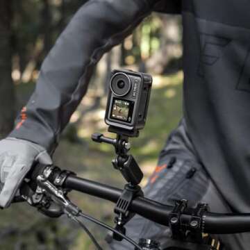 DJI Osmo Action 3 Biking Combo - 4K Action Camera for Cycling, Chest Strap Mount and a Handlebar Mount Included, 4K/120fps & Super-Wide FOV, HorizonSteady, 150 Mins, Quick-Release Vertical Mount
