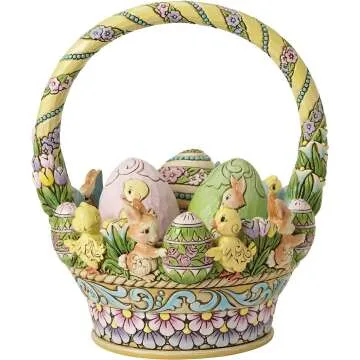Jim Shore Easter Basket w/3 Eggs - 12th Anniversary