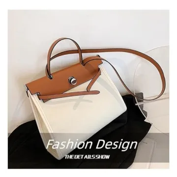 Women's Tote Bag Universal Shoulder Handbag with Fashionable Design and Large Capacity (Black White)