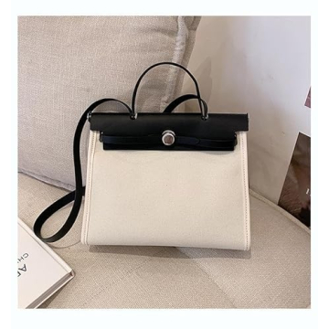 Women's Tote Bag Universal Shoulder Handbag with Fashionable Design and Large Capacity (Black White)