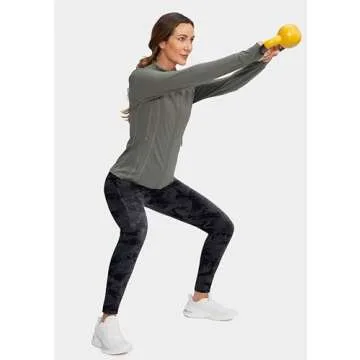 SANTINY Women's Fleece Lined Winter Leggings Water Resistant High Waisted Thermal Hiking Running Warm Pants Women Pockets(Grey Camo_L)