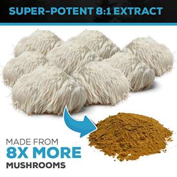 Lion’s Mane Mushroom 8:1 Extract Powder - Natural Nootropic Supplement - Focus, Creativity, Memory - 100% Whole Mushrooms - USDA Certified Organic - 2oz. (57g)