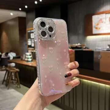 Cute Tulip Bling Case for iPhone 15 Pro Max