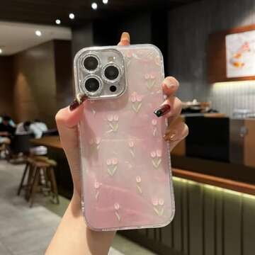 Cute Tulip Bling Case for iPhone 15 Pro Max