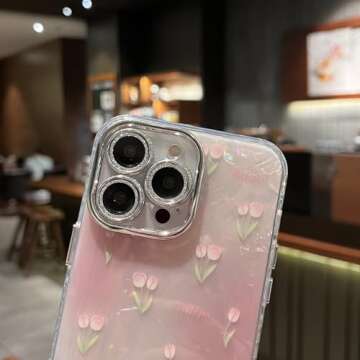 Cute Tulip Bling Case for iPhone 15 Pro Max