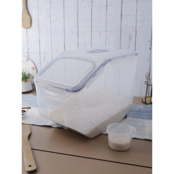 LOCK & LOCK Easy Essentials Food Lids (Flip-Top) / Pantry Storage, BPA Free, Top-50.7 Cup-for Rice, Clear