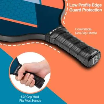 Pickleball Paddles, USAPA Standard Fiberglass Surface Pickle Ball Paddles Set of 4, Pickleball Set with 4 Rackets, 4 Pickleballs & 1 Carry Bag, Pickle Ball Paddle Set for Men, Women, Beginners & Pros