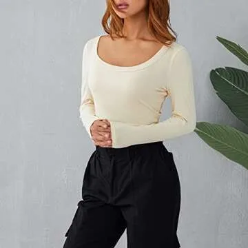 KMBANGI Low Cut Crop Shirt for Women - Stylish & Chic