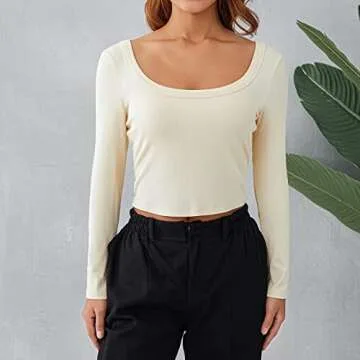 KMBANGI Low Cut Crop Shirt for Women - Stylish & Chic