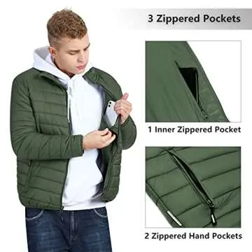 Lightweight Packable Men's Puffer Winter Jacket
