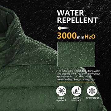 Outdoor Ventures Men's Lightweight Packable Puffer Winter Jacket Insulated Puffy Coat for Snow Ski Hiking Travel