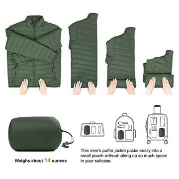 Lightweight Packable Men's Puffer Winter Jacket