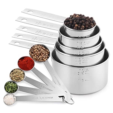 Quality Stainless Steel Measuring Cups and Spoons Set