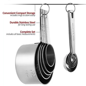 Quality Stainless Steel Measuring Cups and Spoons Set