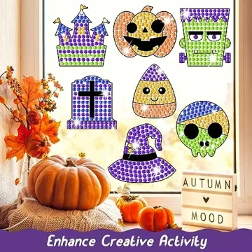 Qyeahkj Halloween Suncatcher Kits for Creative Kids