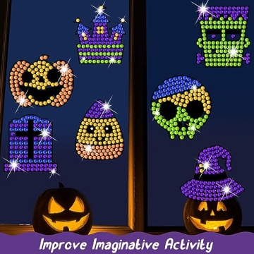Qyeahkj Halloween Suncatcher Kits for Creative Kids