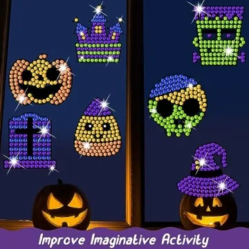 Qyeahkj Halloween Suncatcher Kits for Creative Kids