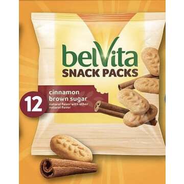 BelVita Breakfast Biscuits Variety Packs | 3 Natural Flavors - 12 Chocolate belVita Snack Packs, 12 Cinnamon Brown Snack Packs, and 12 Blueberry Snack Packs | Sameday Shippers Offers Free SameDay Shippers Branded Bag Clip