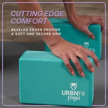 URBNFit Yoga Blocks Set with Strap for Stability Workout