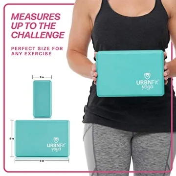 URBNFit Yoga Blocks Set with Strap for Stability Workout