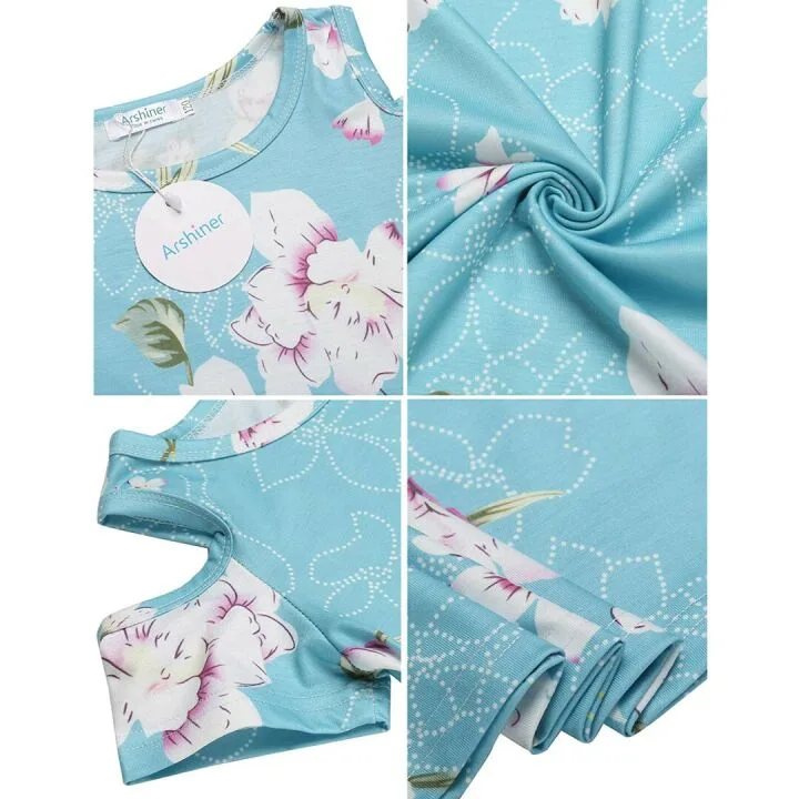 Girls Casual Summer Dress - Cold Shoulder & Pockets