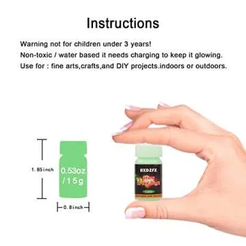 12 Colors Glow in The Dark Pigment Powder Epoxy Resin Pigment 20g/0.7oz Each Jar - Luminous Powder Safe Non-Toxic for Slime,Nails,Acrylic Paint,Halloween,Fine Art and DIY Crafts