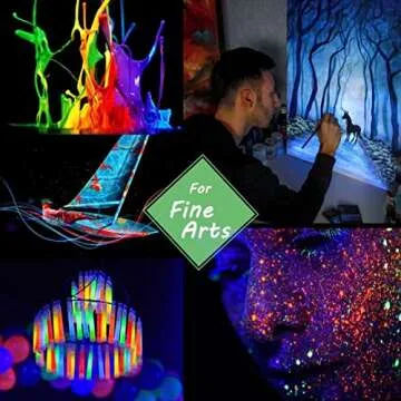 12 Colors Glow in The Dark Pigment Powder Epoxy Resin Pigment 20g/0.7oz Each Jar - Luminous Powder Safe Non-Toxic for Slime,Nails,Acrylic Paint,Halloween,Fine Art and DIY Crafts