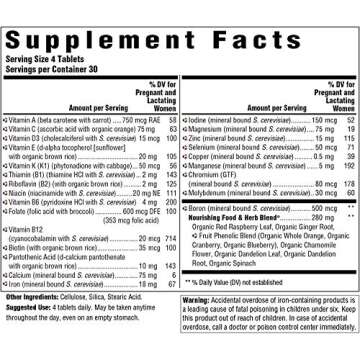 MegaFood, Baby & Me, prenatal vitamin with folic acid, iron & herbs, non-GMO, vegetarian, take 4 tablets daily, 120 tablets (30 day supply)