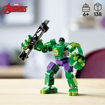 LEGO Marvel Hulk Mech Armor 76241, Avengers Action Figure Set, Collectable Super Hero Buildable Toys...