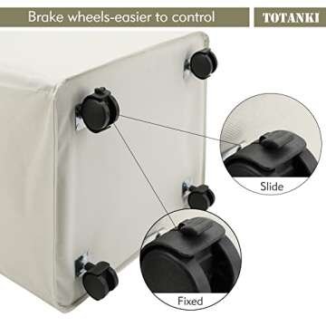 TOTANKI 22" X-Large Rolling Laundry Basket with Handle on Wheels, Foldable Laundry Hamper, Collapsible Laundry Sorter and Organizer, Tall Storage Basket Bin (Beige)