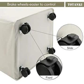 TOTANKI 22" X-Large Rolling Laundry Basket with Handle on Wheels, Foldable Laundry Hamper, Collapsible Laundry Sorter and Organizer, Tall Storage Basket Bin (Beige)