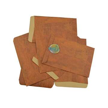 JEDFORE 100 Qty A6 Brown Kraft Paper Invitation Envelopes, Vintage Fire-Paint Envelopes Perfect for ...
