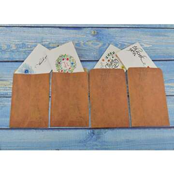 JEDFORE 100 Qty A6 Brown Kraft Paper Invitation Envelopes, Vintage Fire-Paint Envelopes Perfect for Party Wedding Baby Shower Graduations Invitation Office Stationery - 6.3 x 4.3 Inches