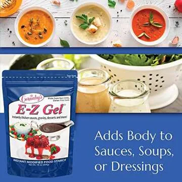 Cornaby's E-Z Gel Instant Food Thickener, 16oz. Gluten-Free, Non-GMO, All-Natural, Instant Food Starch Granules For Thickening Sauces, Soups, Gravy, Desserts, Salad Dressing, and More! Pack of 1